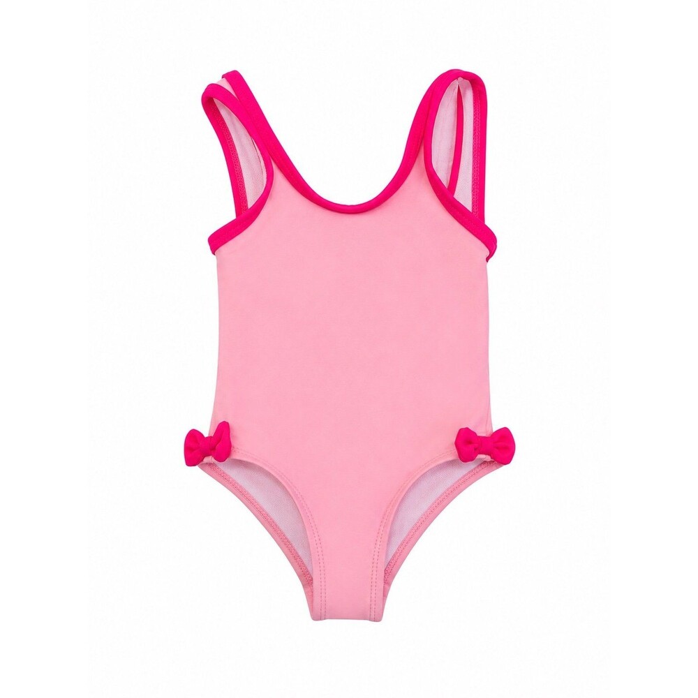 Wonder Nation Baby Girl One-Piece Swimsuit – Pink with Bow Details – Size 12M